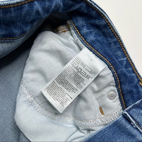 OLD NAVY Deep Blue High Rise Raw Hem Power Slim Straight Leg Jeans SIZE 4 - Picture 6 of 6